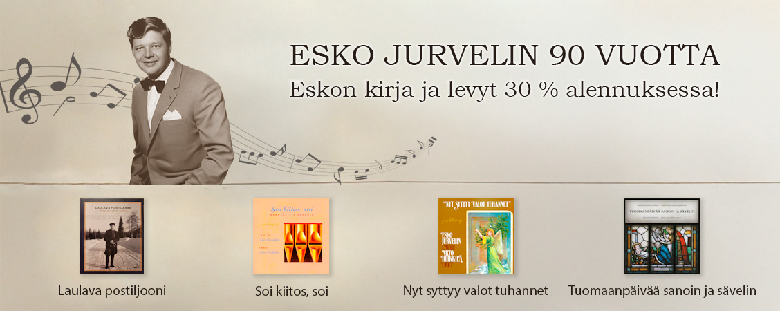 Esko Jurvelin 90 vuotta! Eskon kirja ja levyt 30 % alennuksessa